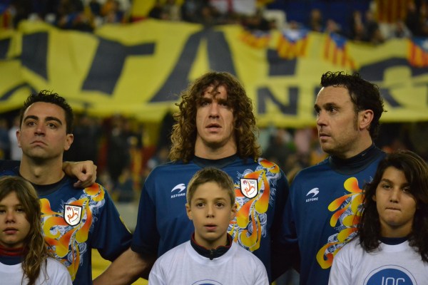 Xavi, Puyol i Sergio, abans del Catalunya-Nigèria | David Planella