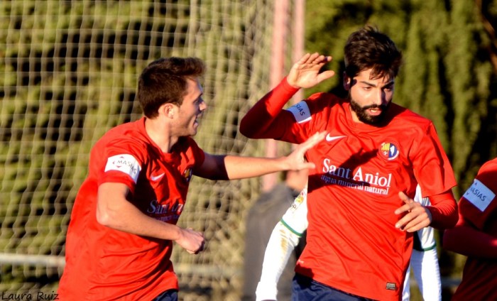 Carlos Martínez celebra un dels vuit gols que ha marcat aquesta temporada | LAURA RUIZ
